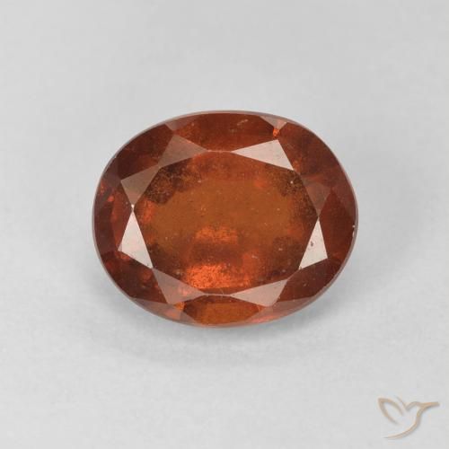 2.27ct Natural Dark Orange Hessonite Garnet, Oval, VS-SI