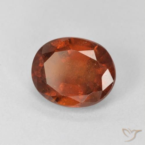 2.27 ct Orange Hessonite Garnet Stone, Natural Hessonite Garnet in Oval Facet Shape for Sale