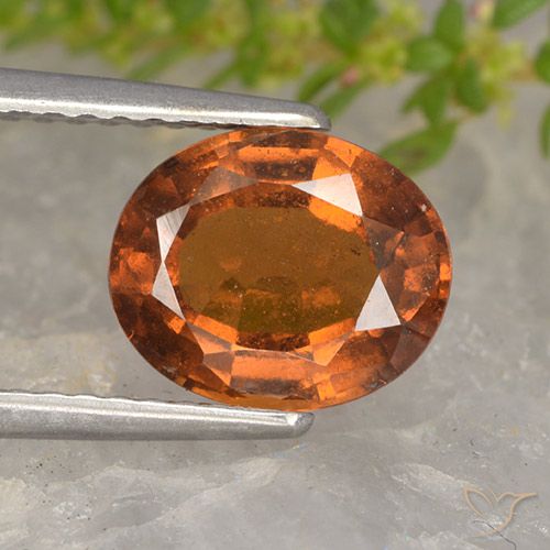 2.25ct Natural Medium-Dark Orange Hessonite Garnet, Oval, VS-SI