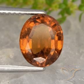 2.25 ct Orange Hessonite Garnet Stone, Natural Hessonite Garnet in Oval Facet Shape for Sale
