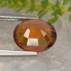 Hessonite Garnet Gemstone in 9 x 7 mm (calibrated) Size for Sale, Hessonite Garnet Stone in Medium-Dark Orange Color