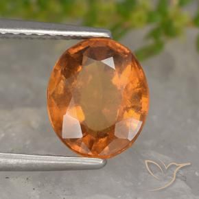 1.99 ct Orange Hessonite Garnet Stone, Natural Hessonite Garnet in Oval Facet Shape for Sale