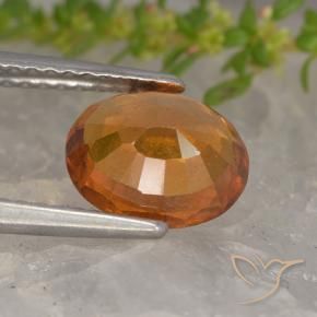 Hessonite Garnet Gemstone in 8.5 x 7 mm Size for Sale, Hessonite Garnet Stone in Deep Orange Color