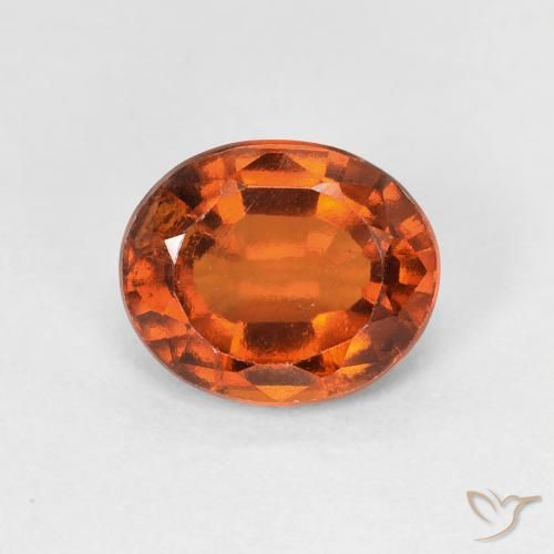 2.07ct Natural Medium Orange Hessonite Garnet, Oval, VS