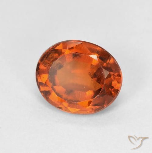 2.07 ct Orange Hessonite Garnet Stone, Natural Hessonite Garnet in Oval Facet Shape for Sale