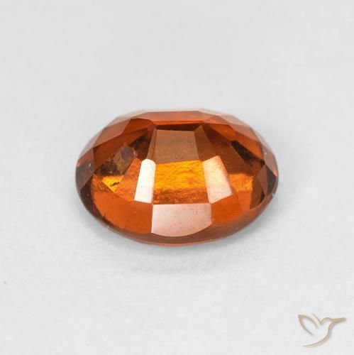Hessonite Garnet Gemstone in 8.3 x 6.9 mm Size for Sale, Hessonite Garnet Stone in Medium Orange Color