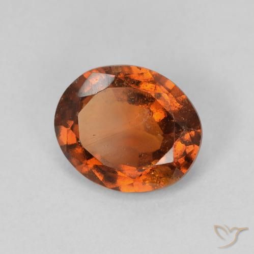 1.86 ct Orange Hessonite Garnet Stone, Natural Hessonite Garnet in Oval Facet Shape for Sale