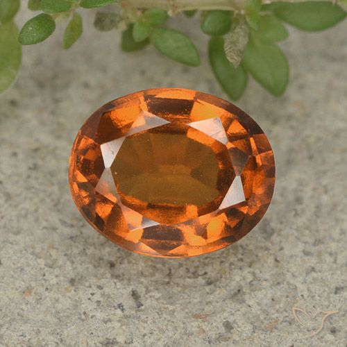 2.37ct Natural Medium-Dark Orange Hessonite Garnet, Oval, VVS-VS