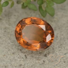2.37 ct Orange Hessonite Garnet Stone, Natural Hessonite Garnet in Oval Facet Shape for Sale