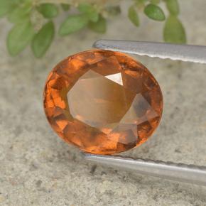 2.48 ct Orange Hessonite Garnet Stone, Natural Hessonite Garnet in Oval Facet Shape for Sale