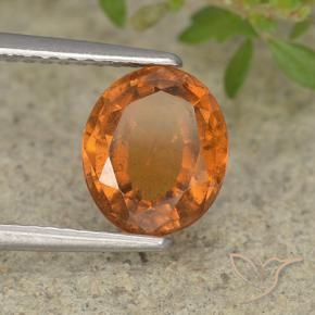 1.94 ct Orange Hessonite Garnet Stone, Natural Hessonite Garnet in Oval Facet Shape for Sale