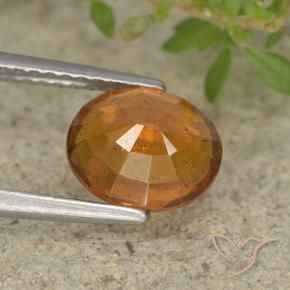 Hessonite Garnet Gemstone in 8.3 x 7 mm Size for Sale, Hessonite Garnet Stone in Deep Orange Color