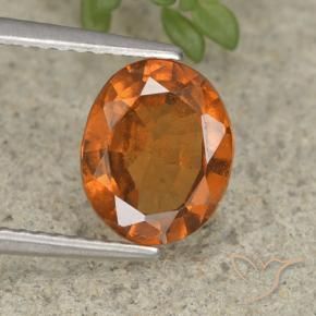 1.83 ct Orange Hessonite Garnet Stone, Natural Hessonite Garnet in Oval Facet Shape for Sale