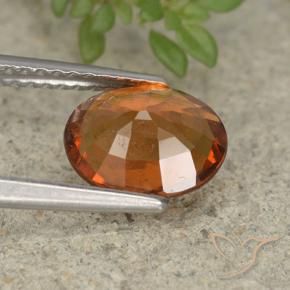 Hessonite Garnet Gemstone in 9 x 7 mm (calibrated) Size for Sale, Hessonite Garnet Stone in Medium-Dark Orange Color