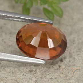 Hessonite Garnet Gemstone in 9.4 x 7.6 mm Size for Sale, Hessonite Garnet Stone in Amber Orange Color