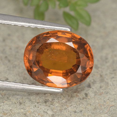 2.25ct Natural Medium-Dark Orange Hessonite Garnet, Oval, VS-SI