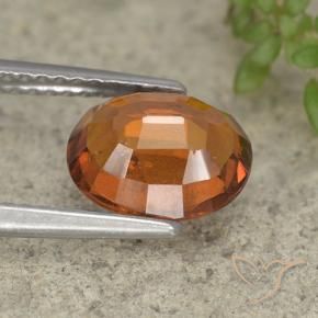 Hessonite Garnet Gemstone in 8.9 x 7.3 mm Size for Sale, Hessonite Garnet Stone in Medium-Dark Orange Color