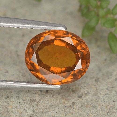 2.07ct Natural Medium-Dark Orange Hessonite Garnet, Oval, VS