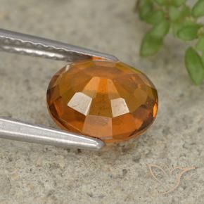 Hessonite Garnet Gemstone in 8.4 x 7.1 mm Size for Sale, Hessonite Garnet Stone in Medium-Dark Orange Color