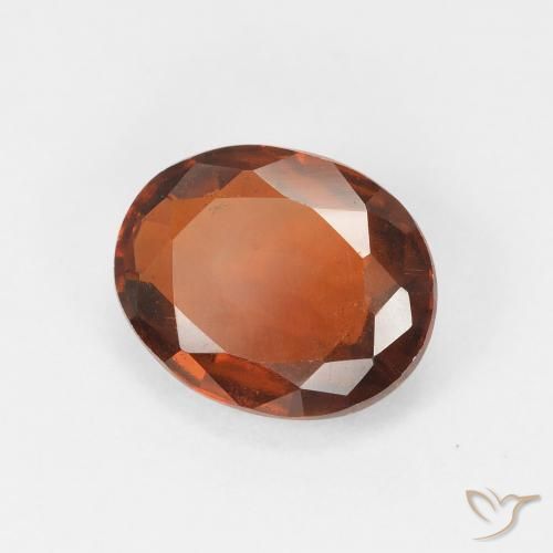 2.90 ct Orange Hessonite Garnet Stone, Natural Hessonite Garnet in Oval Facet Shape for Sale