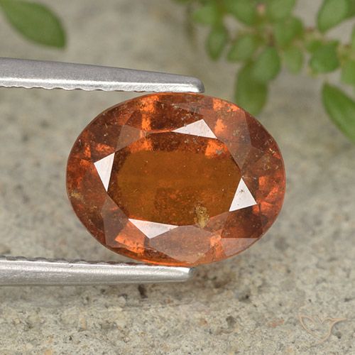 2.43ct Natural Amber Orange Hessonite Garnet, Oval, VS-SI