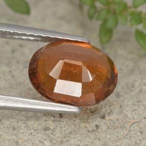 Hessonite Garnet Gemstone in 9.4 x 7.4 mm Size for Sale, Hessonite Garnet Stone in Amber Orange Color