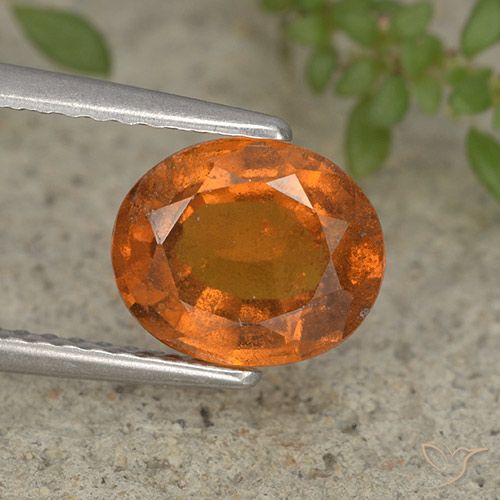 2.03ct Natural Medium Orange Hessonite Garnet, Oval, VS-SI