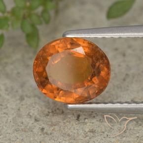 2.03 ct Orange Hessonite Garnet Stone, Natural Hessonite Garnet in Oval Facet Shape for Sale