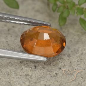 Hessonite Garnet Gemstone in 8.4 x 7 mm Size for Sale, Hessonite Garnet Stone in Medium Orange Color