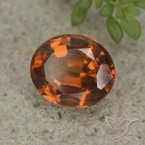 2.59 ct Orange Hessonite Garnet Stone, Natural Hessonite Garnet in Oval Facet Shape for Sale