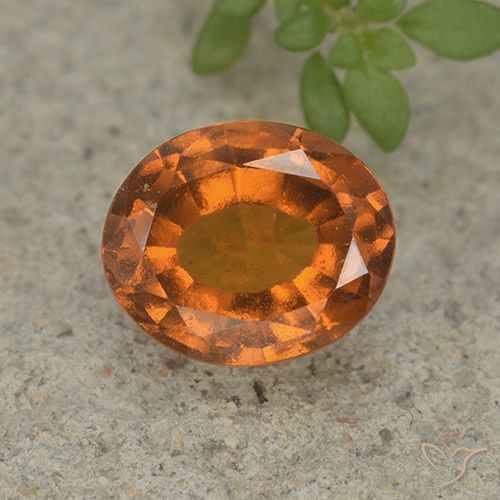 2.42ct Natural Deep Orange Hessonite Garnet, Oval, VS
