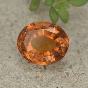 2.42 ct Orange Hessonite Garnet Stone, Natural Hessonite Garnet in Oval Facet Shape for Sale