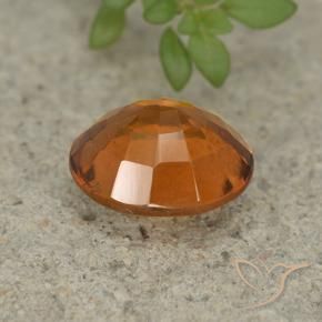 Hessonite Garnet Gemstone in 8.9 x 7.4 mm Size for Sale, Hessonite Garnet Stone in Deep Orange Color