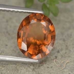 2.23 ct Orange Hessonite Garnet Stone, Natural Hessonite Garnet in Oval Facet Shape for Sale