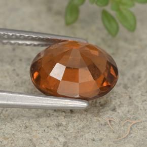 Hessonite Garnet Gemstone in 9.2 x 7.6 mm Size for Sale, Hessonite Garnet Stone in Medium-Dark Orange Color