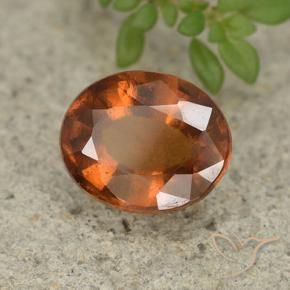 2.46 ct Orange Hessonite Garnet Stone, Natural Hessonite Garnet in Oval Facet Shape for Sale