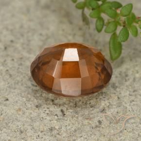 Hessonite Garnet Gemstone in 9 x 7.4 mm Size for Sale, Hessonite Garnet Stone in Medium-Dark Orange Color