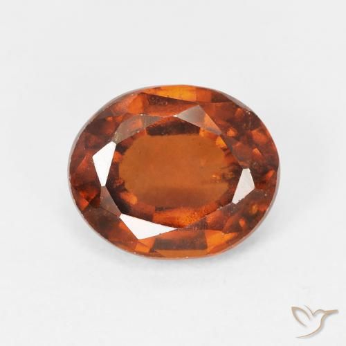 2.87 ct Orange Hessonite Garnet Gemstone, Hessonite Garnet Gem in Oval Facet Shape for Sale.