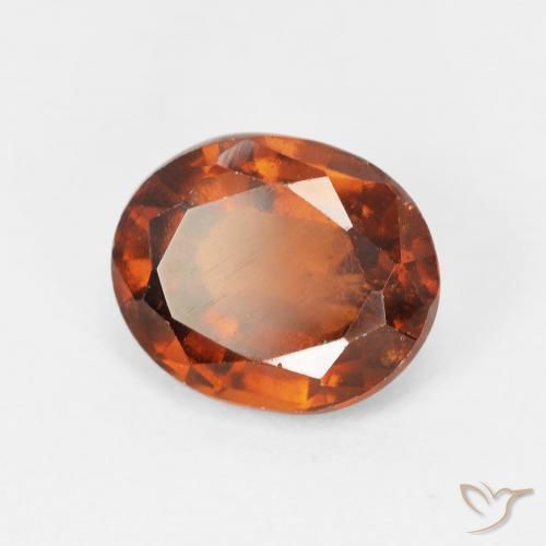 2.87 ct Orange Hessonite Garnet Stone, Natural Hessonite Garnet in Oval Facet Shape for Sale
