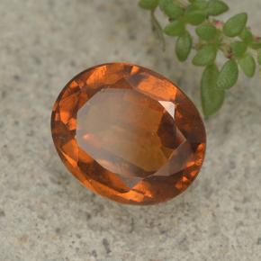 2.76 ct Orange Hessonite Garnet Stone, Natural Hessonite Garnet in Oval Facet Shape for Sale