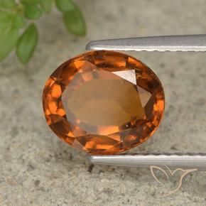 2.63 ct Orange Hessonite Garnet Stone, Natural Hessonite Garnet in Oval Facet Shape for Sale