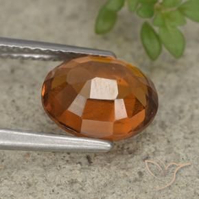Hessonite Garnet Gemstone in 9.1 x 7.6 mm Size for Sale, Hessonite Garnet Stone in Medium-Dark Orange Color
