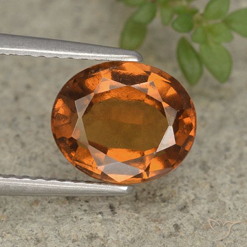2.36ct Natural Medium-Dark Orange Hessonite Garnet, Oval, VS
