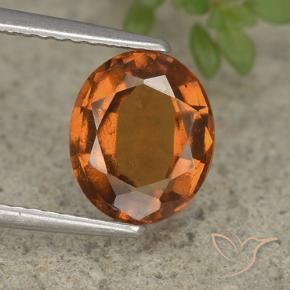 2.36 ct Orange Hessonite Garnet Stone, Natural Hessonite Garnet in Oval Facet Shape for Sale