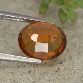 Hessonite Garnet Gemstone in 9 x 7.5 mm Size for Sale, Hessonite Garnet Stone in Medium-Dark Orange Color