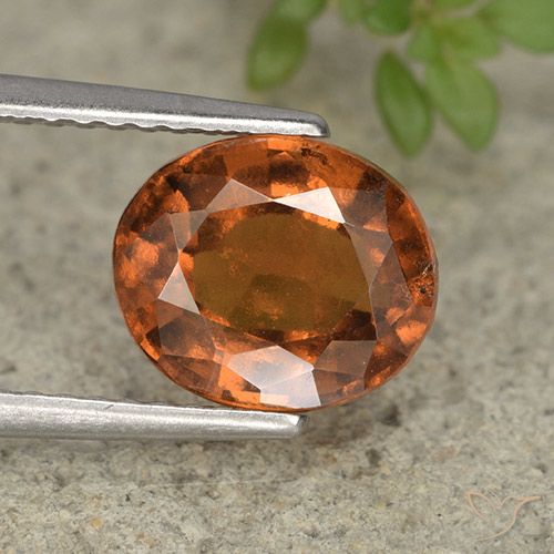 2.66ct Natural Deep Orange Hessonite Garnet, Oval, VS