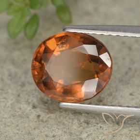 2.66 ct Orange Hessonite Garnet Stone, Natural Hessonite Garnet in Oval Facet Shape for Sale