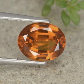 Deep Orange Hessonite Garnet Gem - 2.1ct Oval Facet (ID: 496784)