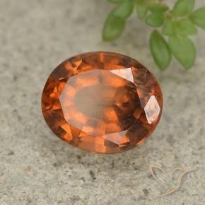 2.52 ct Orange Hessonite Garnet Stone, Natural Hessonite Garnet in Oval Facet Shape for Sale