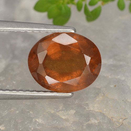 2.68ct Natural Amber Orange Hessonite Garnet, Oval, VS-SI